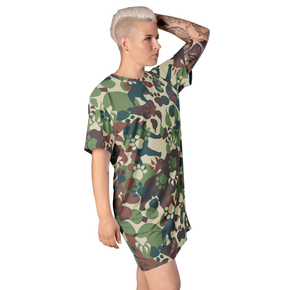 Animal Paw CAMO T-shirt dress - Womens T-Shirt Dress