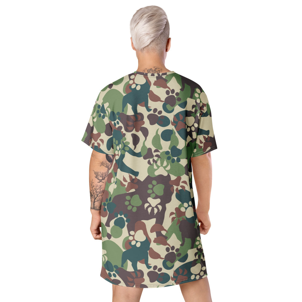 Animal Paw CAMO T-shirt dress - Womens T-Shirt Dress