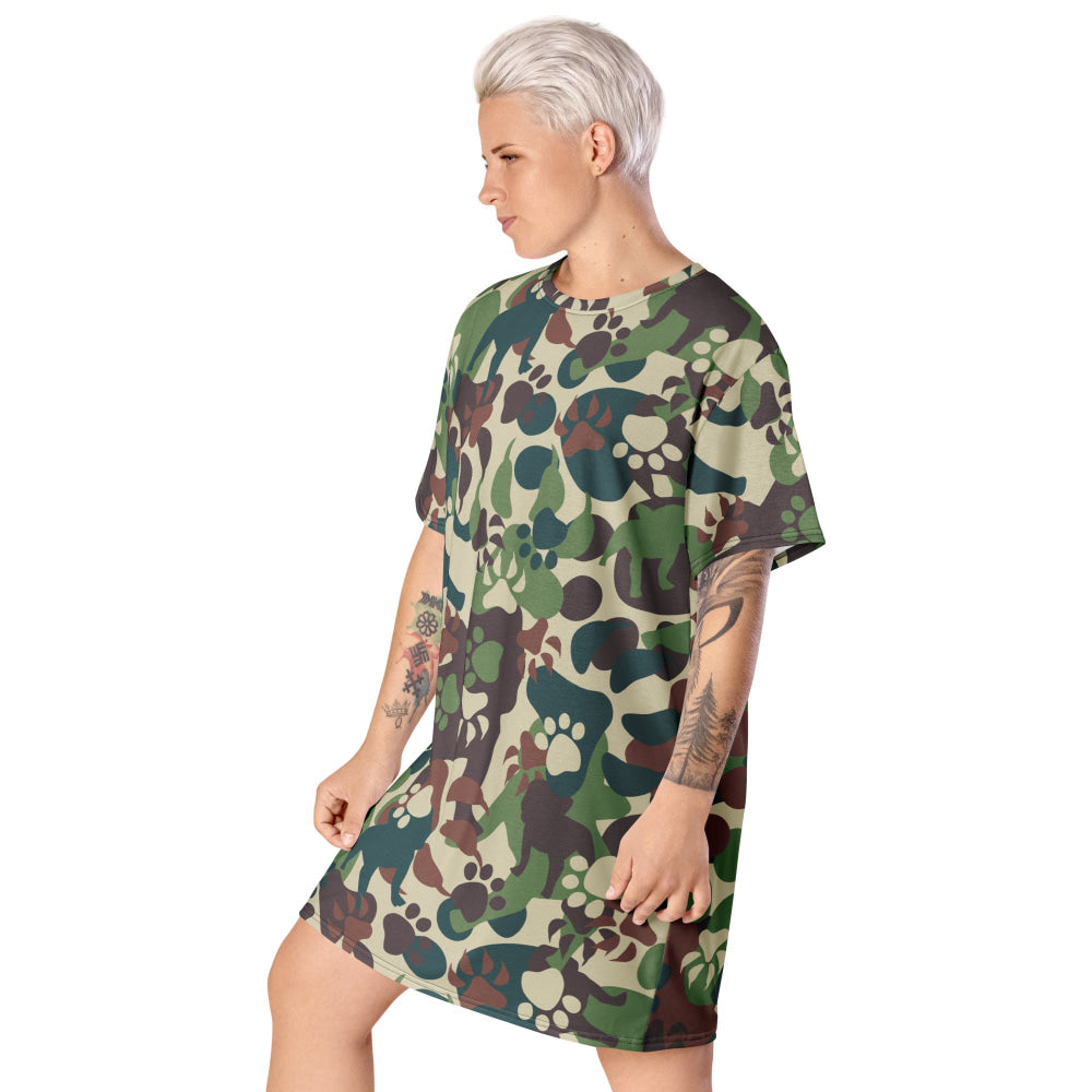 Animal Paw CAMO T-shirt dress - Womens T-Shirt Dress