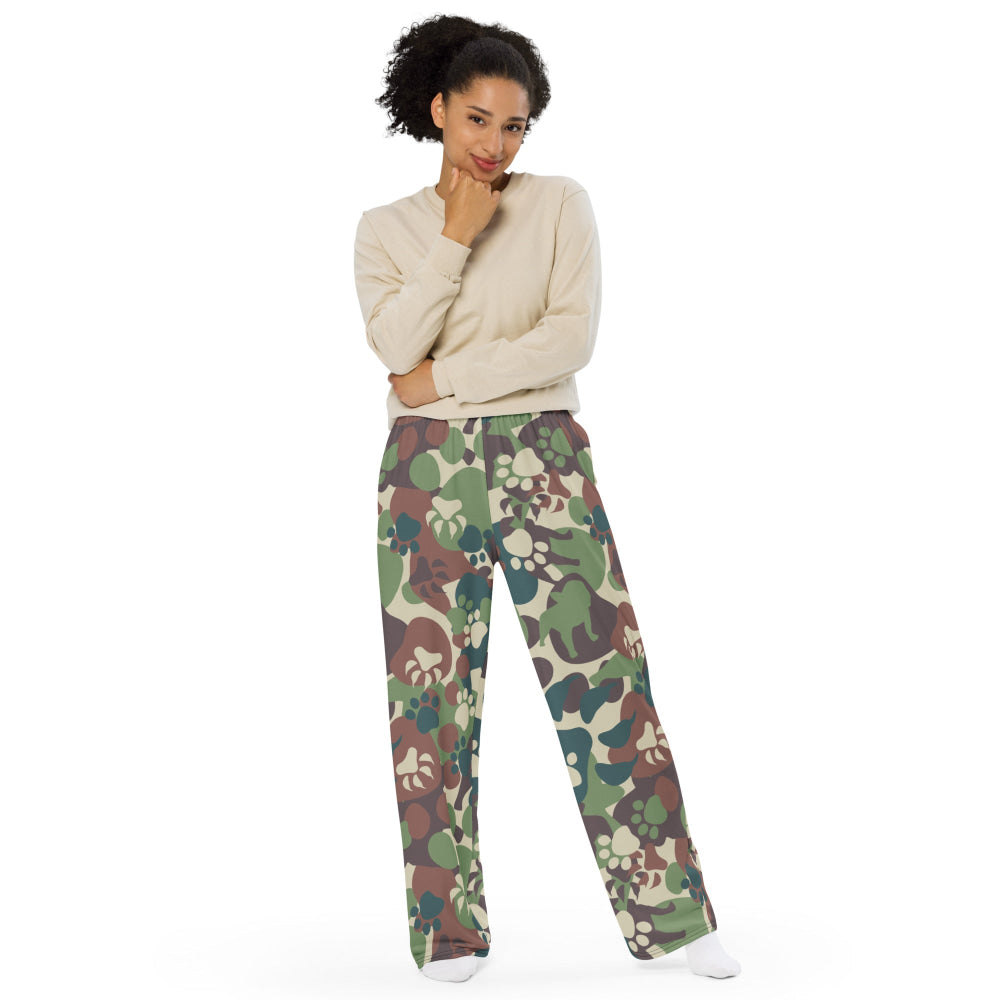 Animal Paw CAMO unisex wide-leg pants - Unisex Wide-Leg Pants