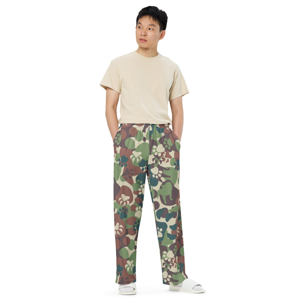 Animal Paw CAMO unisex wide-leg pants - Unisex Wide-Leg Pants