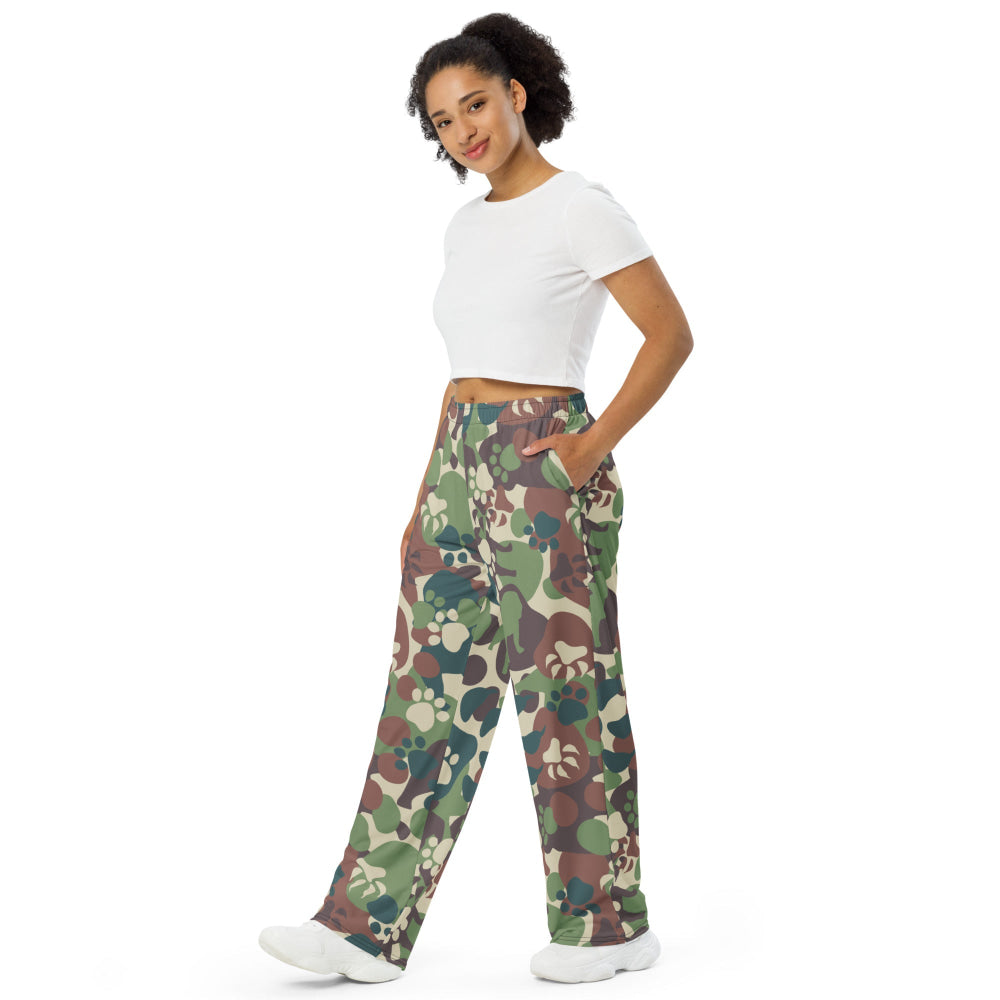 Animal Paw CAMO unisex wide-leg pants - Unisex Wide-Leg Pants