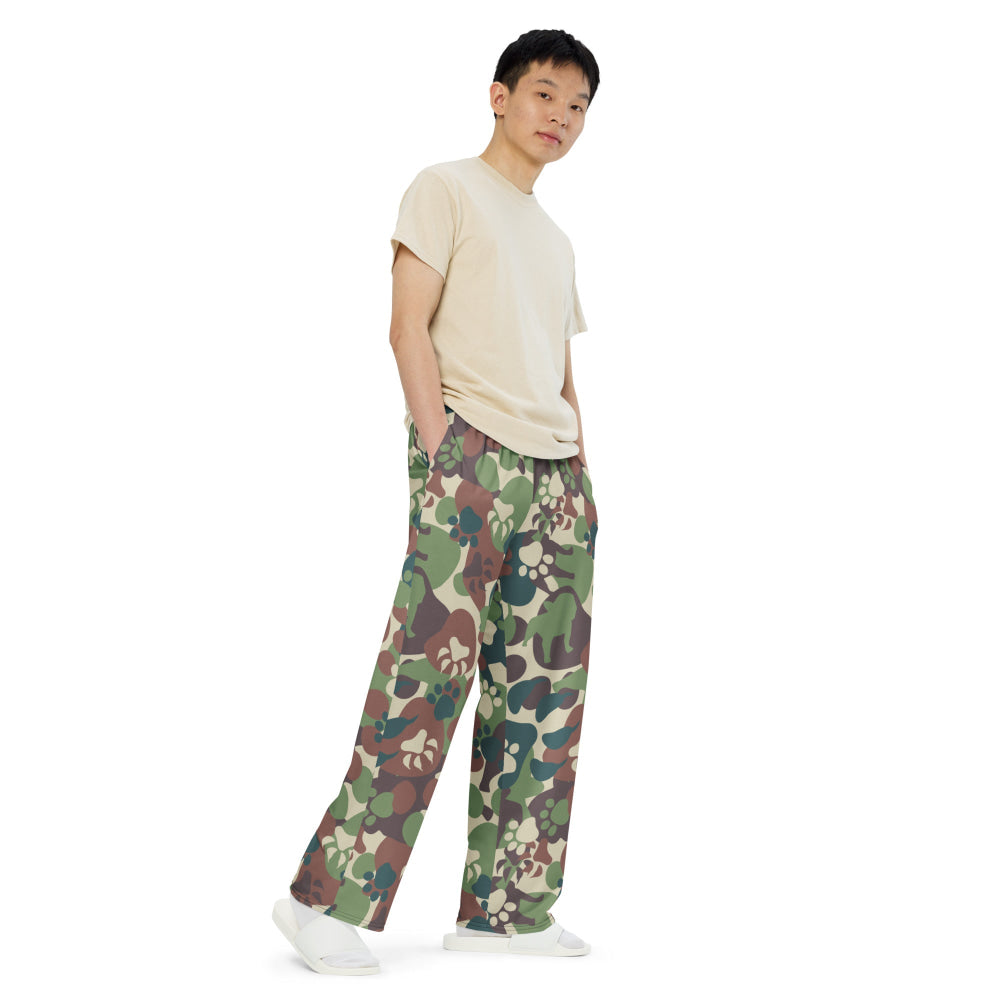 Animal Paw CAMO unisex wide-leg pants - Unisex Wide-Leg Pants