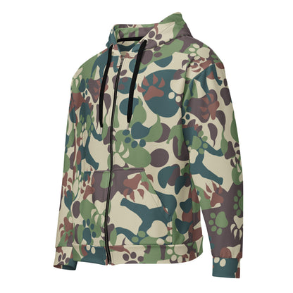 Animal Paw CAMO Unisex zip hoodie - 2XS - Zip Hoodie