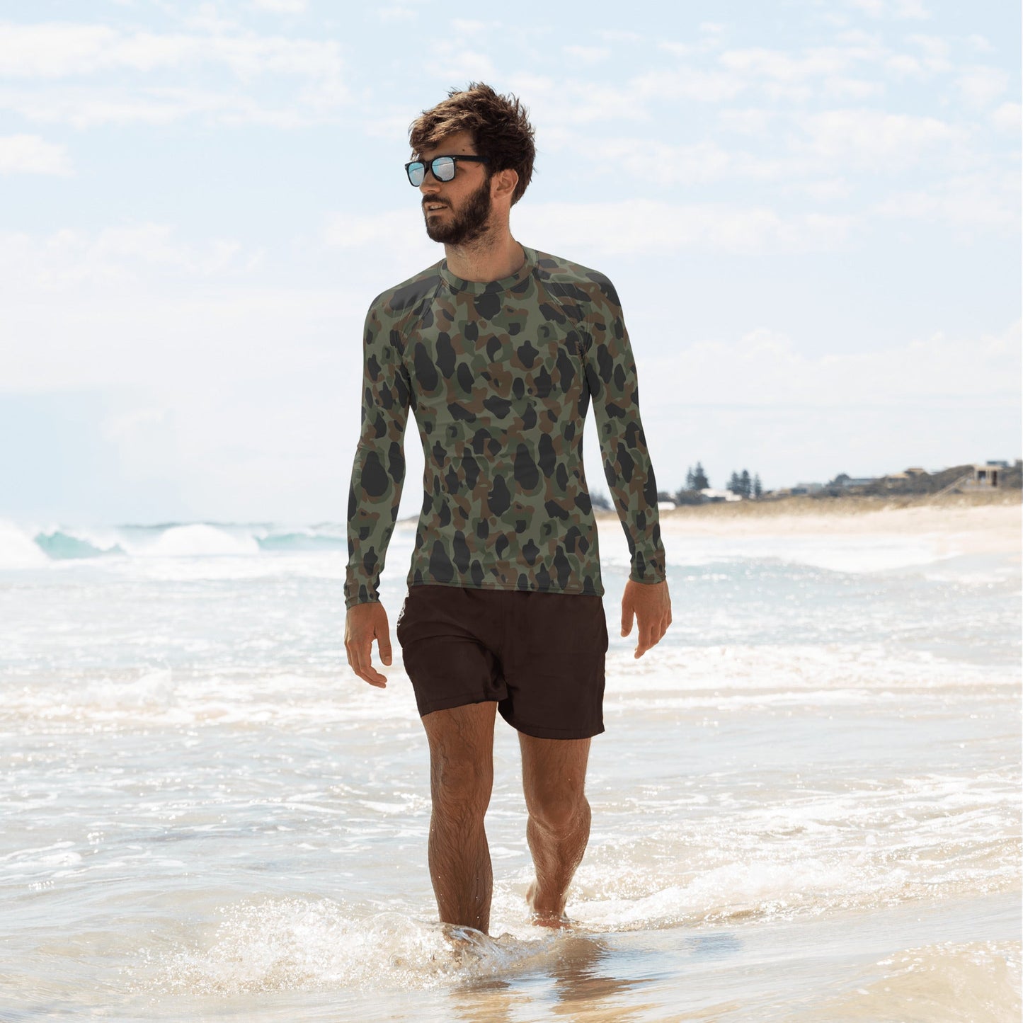 Argentine Frog Skin Marine CAMO Mens Long-sleeve Rash Guard - XS - Guards