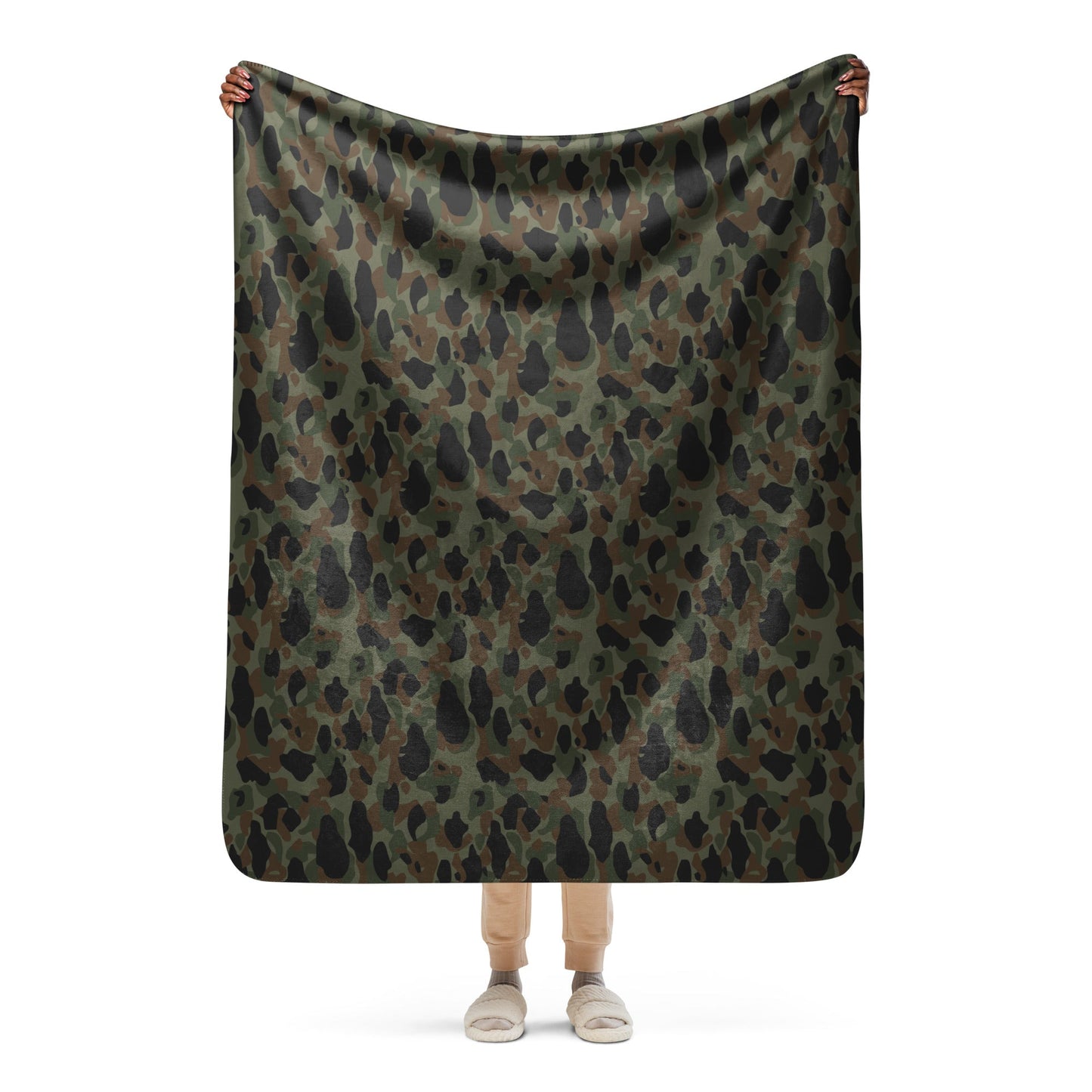 Argentine Frog Skin Marine CAMO Sherpa Blanket - 50″×60″