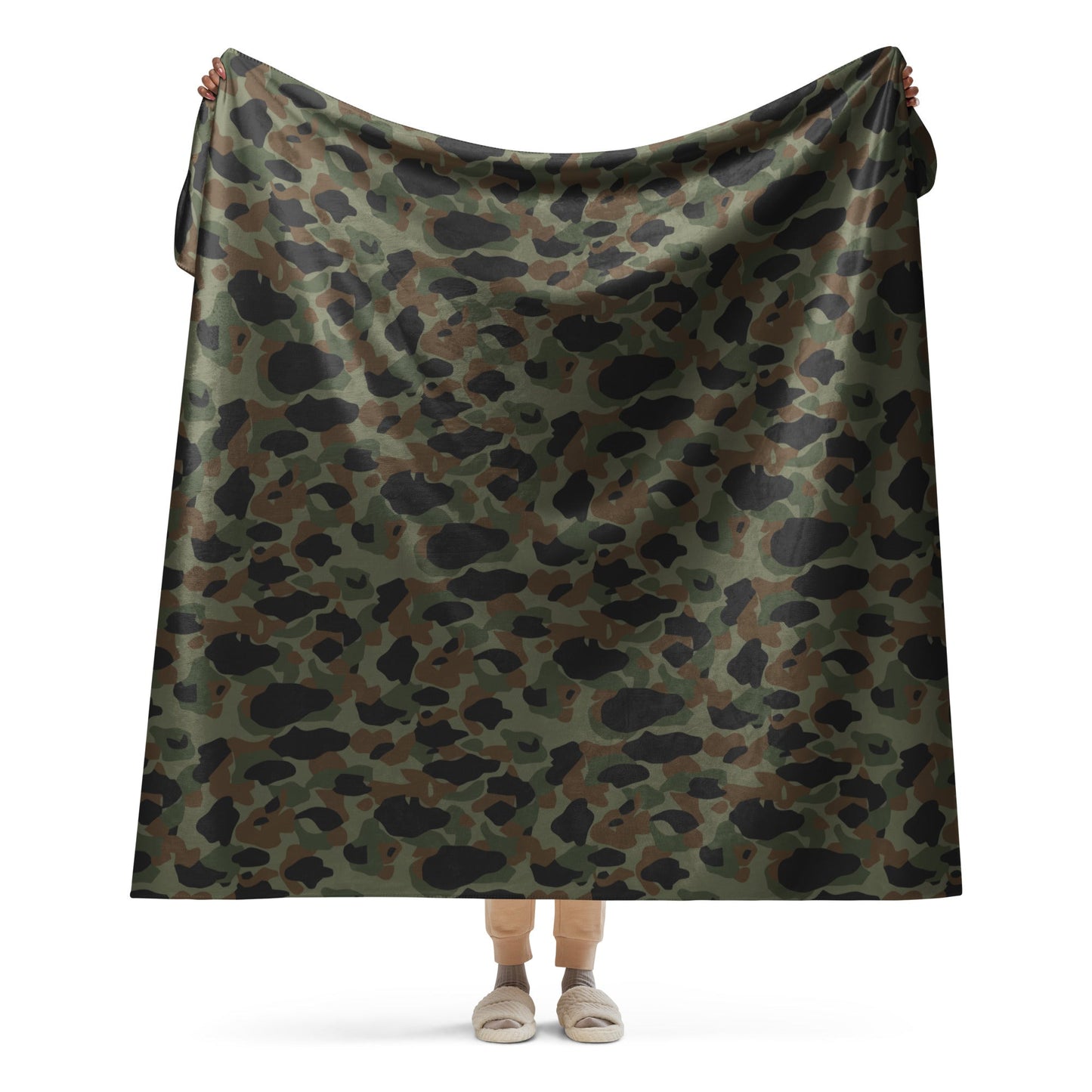 Argentine Frog Skin Marine CAMO Sherpa Blanket - 60″×80″