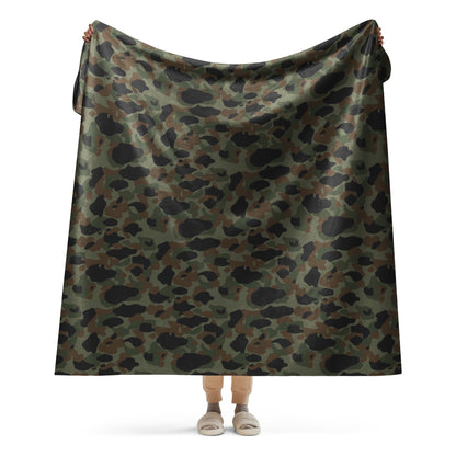 Argentine Frog Skin Marine CAMO Sherpa Blanket - 60″×80″