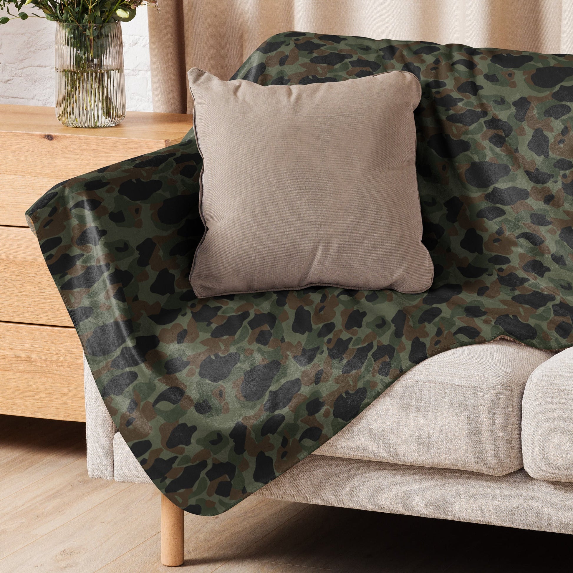 Argentine Frog Skin Marine CAMO Sherpa Blanket