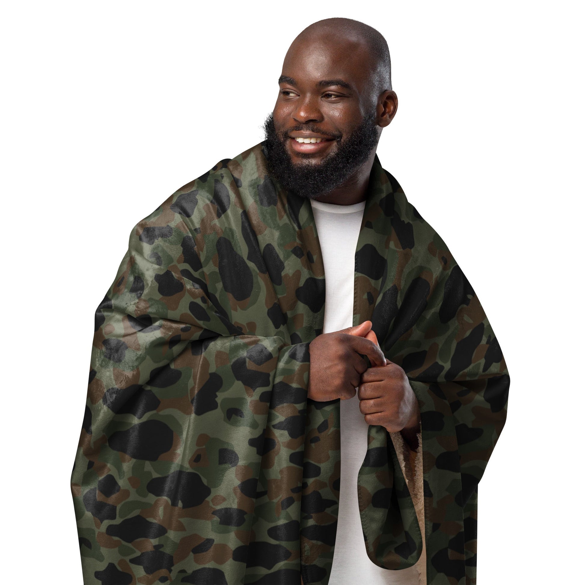 Argentine Frog Skin Marine CAMO Sherpa Blanket