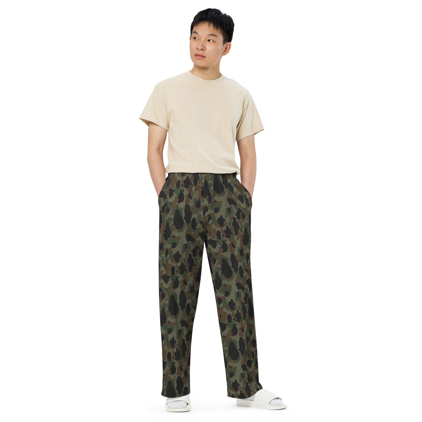 Argentine Frog Skin Marine CAMO unisex wide-leg pants - Wide-leg Pants