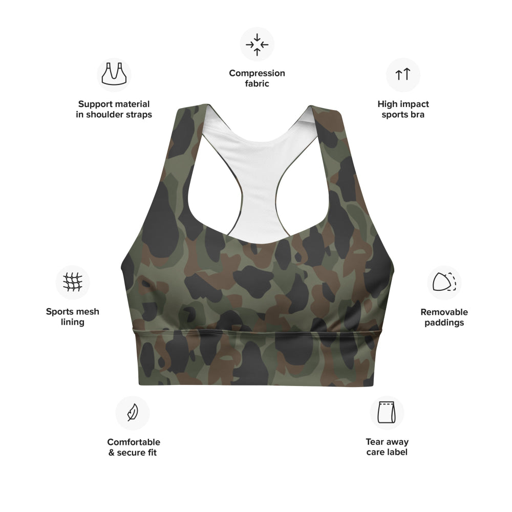 Argentine Marines Mimetizado Comandos Anfibios CAMO Longline sports bra - Womens Sports Bra