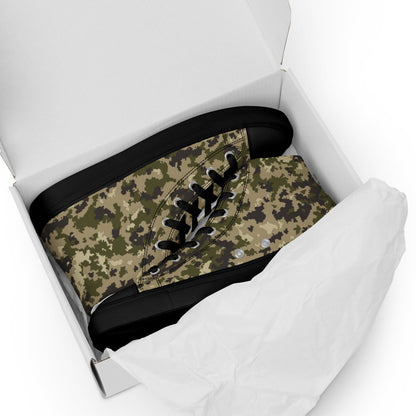 Armed Assault CSAT Multi CAMO Men’s high top canvas shoes - Mens High Top Canvas Shoes