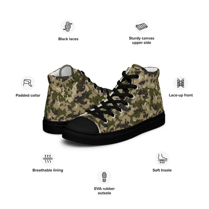 Armed Assault CSAT Multi CAMO Men’s high top canvas shoes - Mens High Top Canvas Shoes