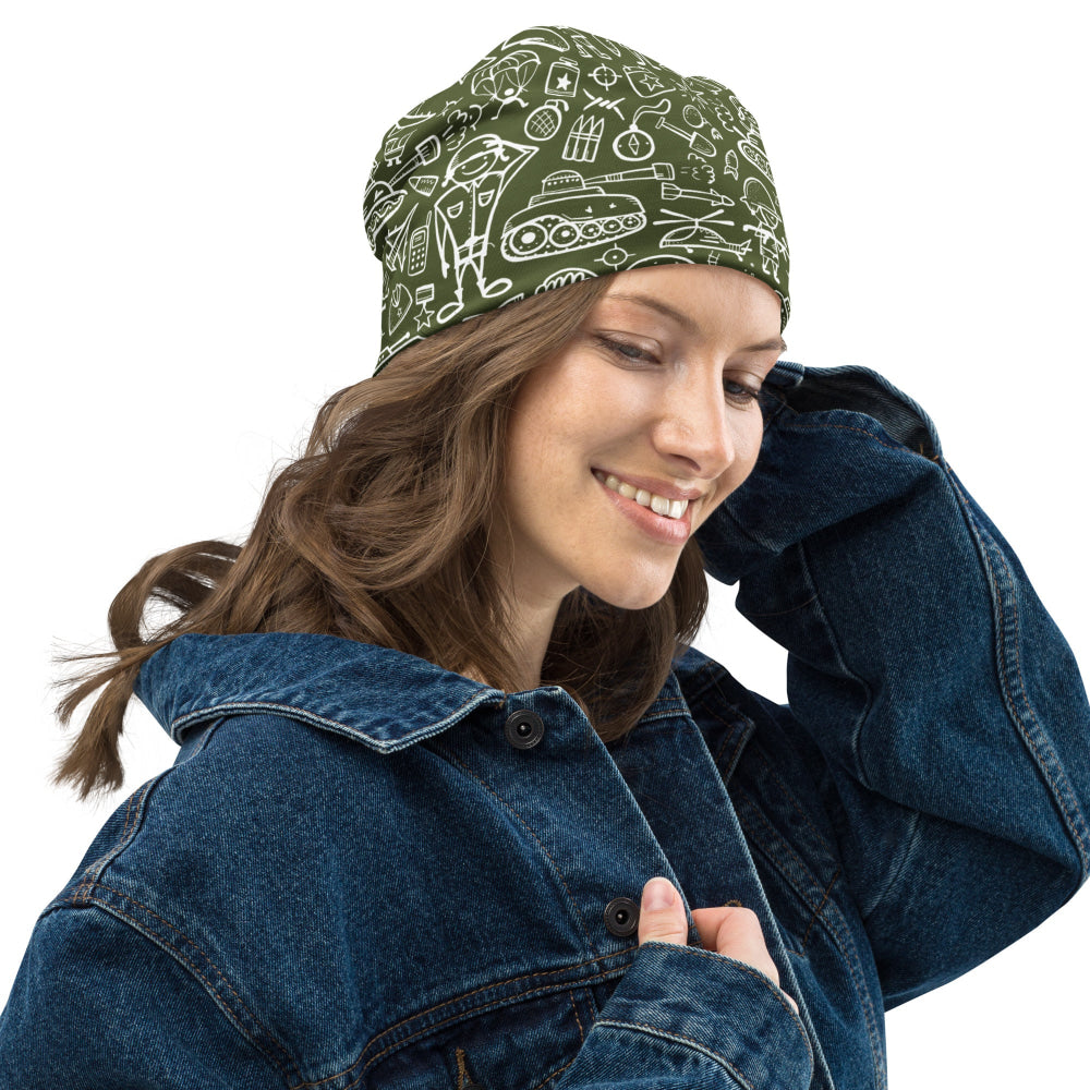 Army Cartoon Battle CAMO Beanie