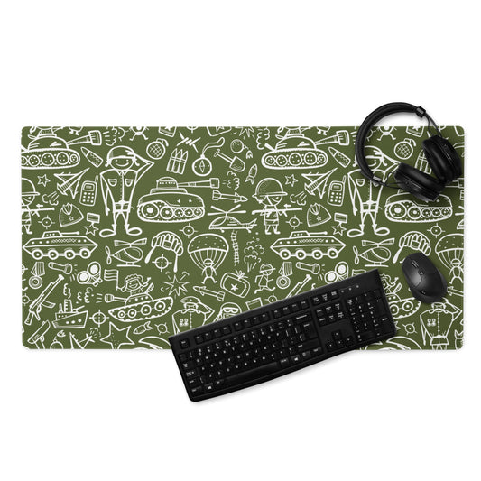 Army Cartoon Battle CAMO Gaming mouse pad - 36″×18″ - Mouse Pad