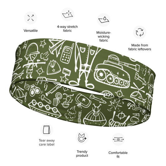 Army Cartoon Battle CAMO Headband - M