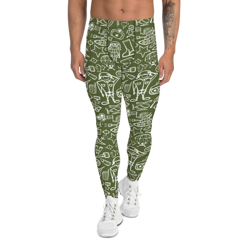 Army Cartoon Battle CAMO Men’s Leggings - XS