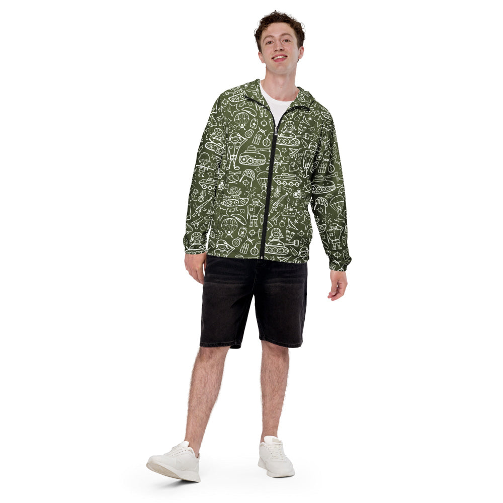 Army Cartoon Battle CAMO Men’s windbreaker - Mens Windbreaker