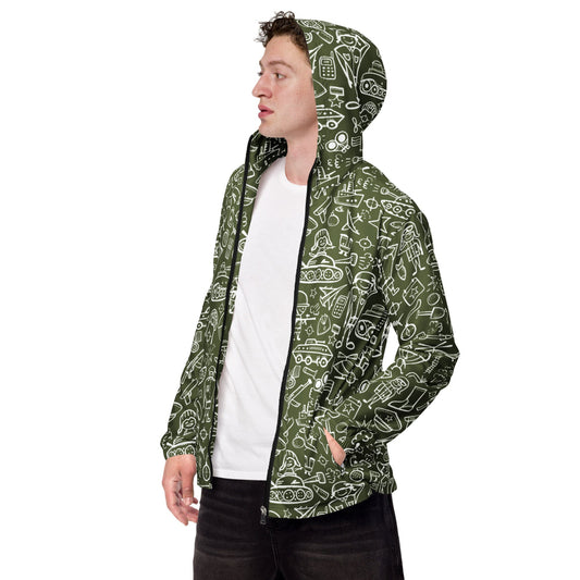 Army Cartoon Battle CAMO Men’s windbreaker - XS - Mens Windbreaker