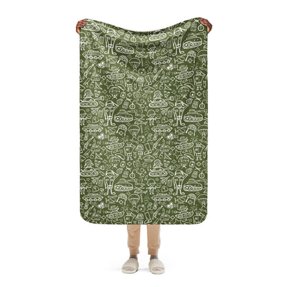 Army Cartoon Battle CAMO Sherpa blanket - 37″×57″ - Blanket