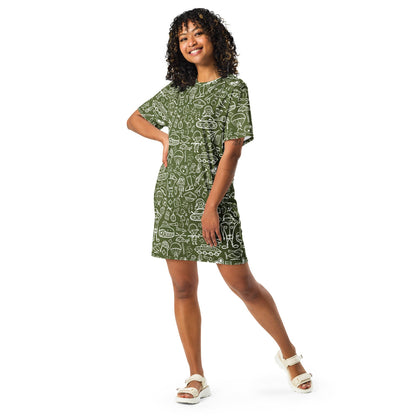 Army Cartoon Battle CAMO T-shirt dress - Womens T-Shirt Dress