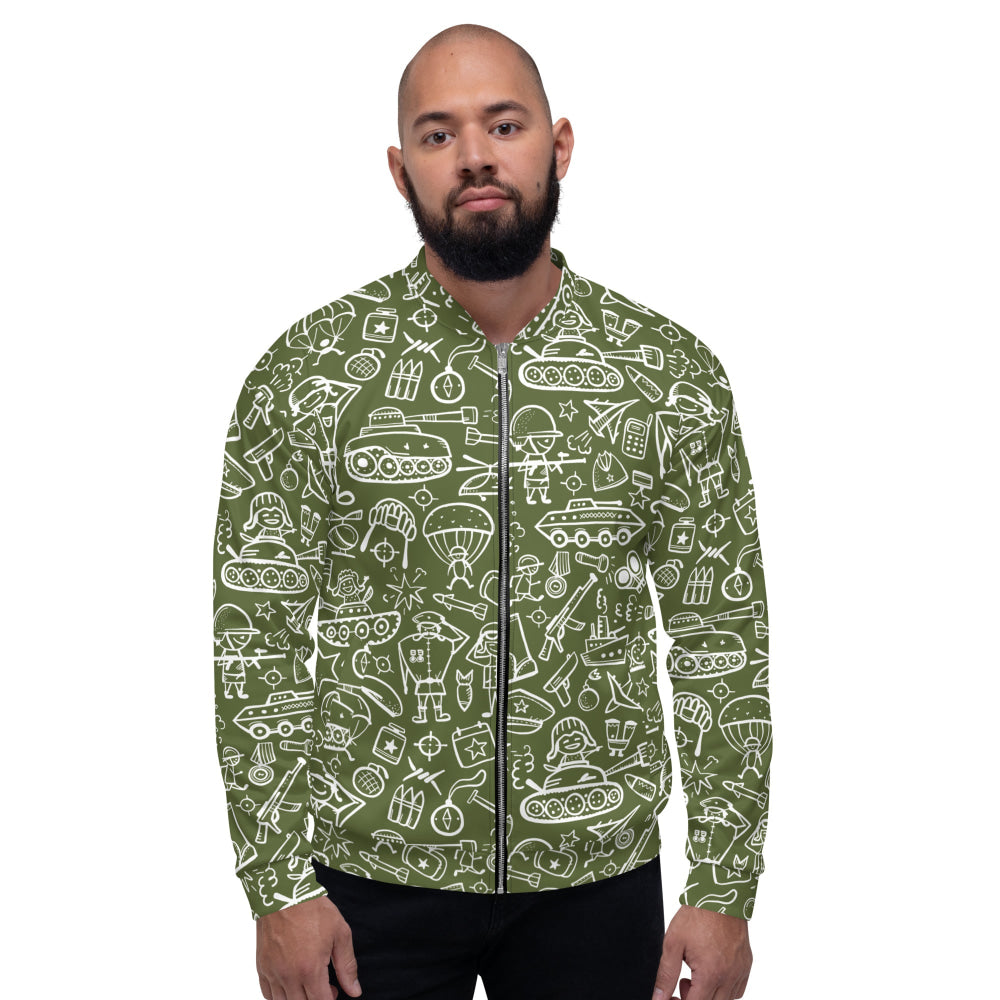 Army Cartoon Battle CAMO Unisex Bomber Jacket