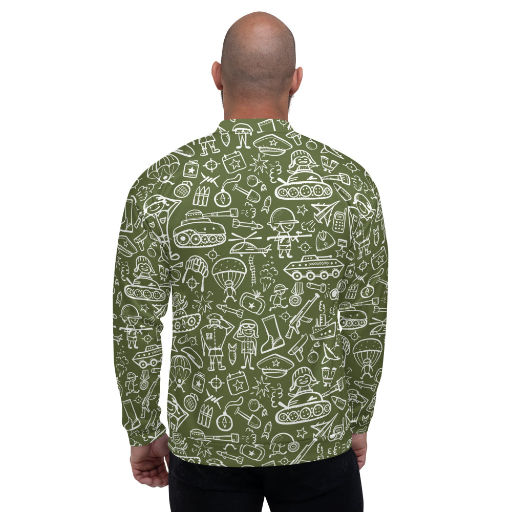 Army Cartoon Battle CAMO Unisex Bomber Jacket