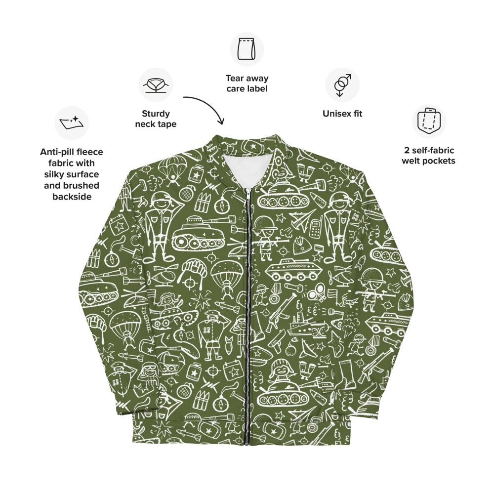 Army Cartoon Battle CAMO Unisex Bomber Jacket