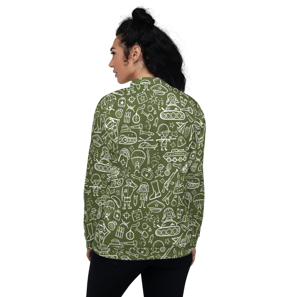 Army Cartoon Battle CAMO Unisex Bomber Jacket