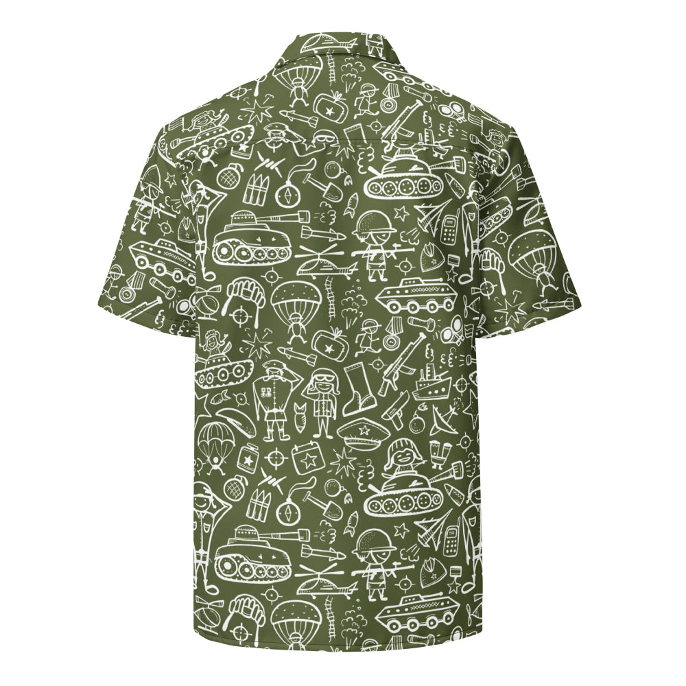 Army Cartoon Battle CAMO Unisex button shirt - Button Shirt