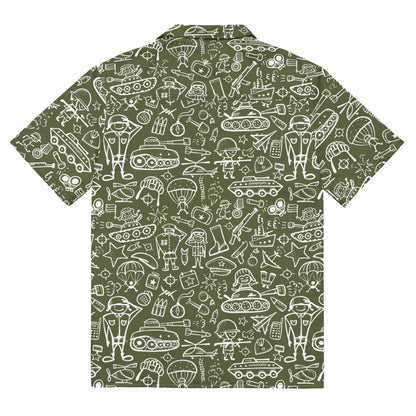 Army Cartoon Battle CAMO Unisex button shirt - Button Shirt