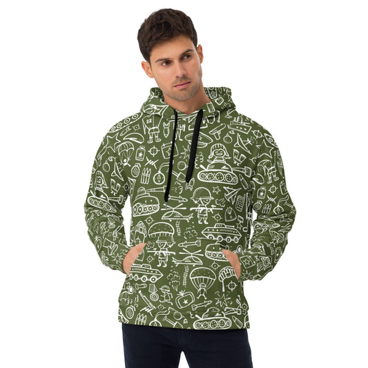 Army Cartoon Battle CAMO Unisex Hoodie - 2XS