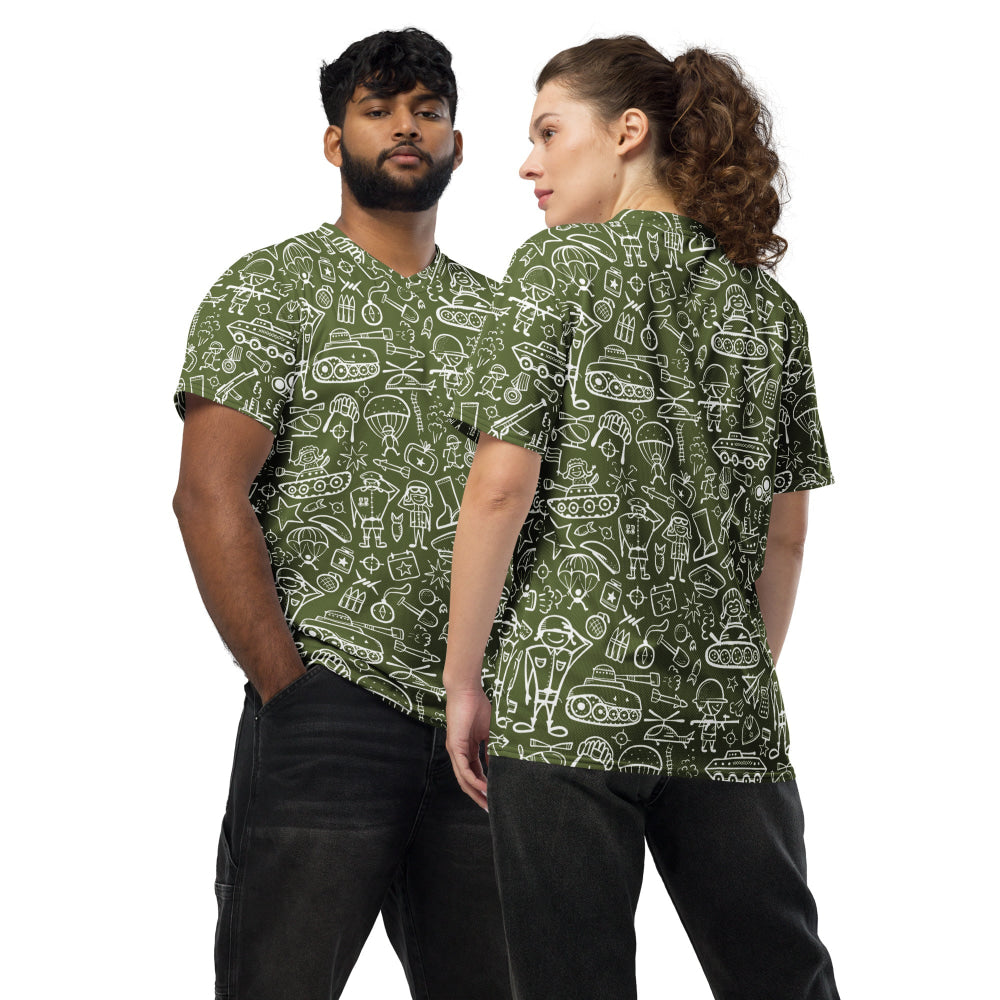 Army Cartoon Battle CAMO unisex sports jersey - 2XS - Unisex Sports Jersey