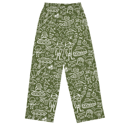 Army Cartoon Battle CAMO unisex wide-leg pants - Unisex Wide-Leg Pants