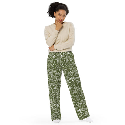 Army Cartoon Battle CAMO unisex wide-leg pants - Unisex Wide-Leg Pants