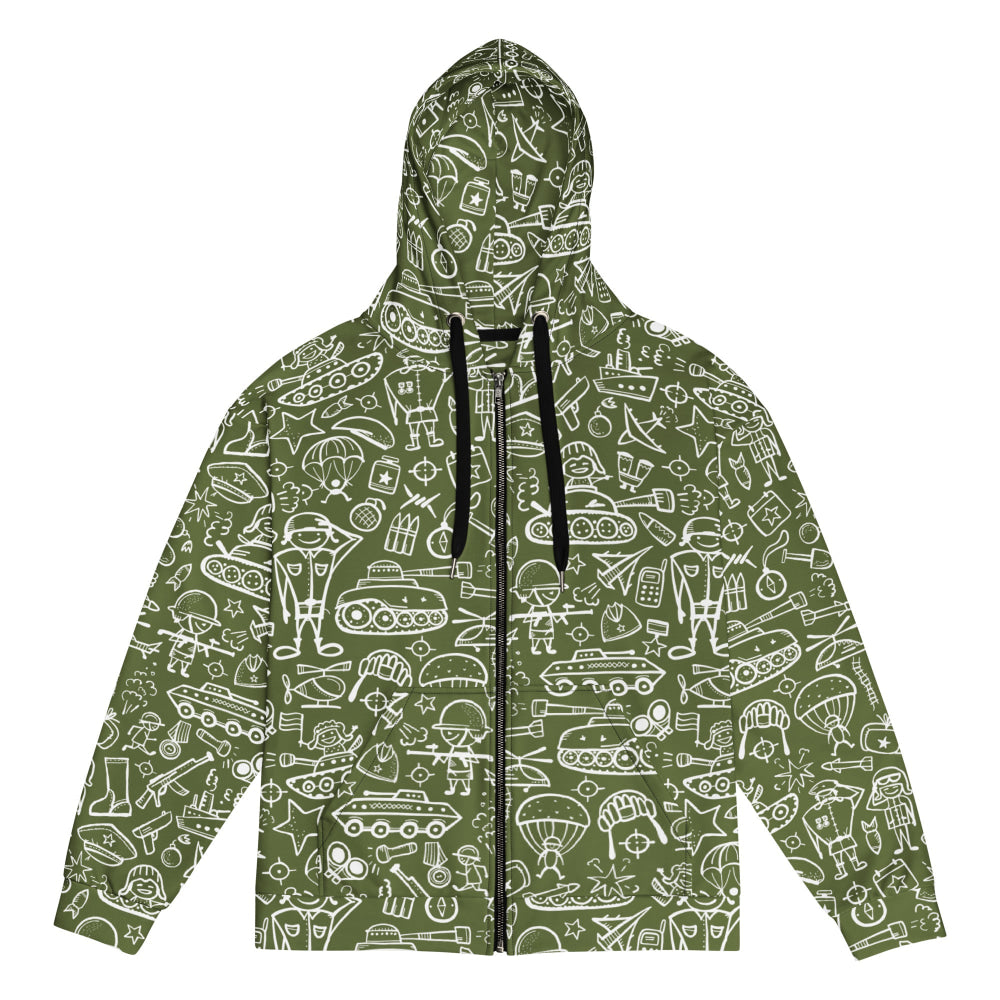 Army Cartoon Battle CAMO Unisex zip hoodie - Zip Hoodie