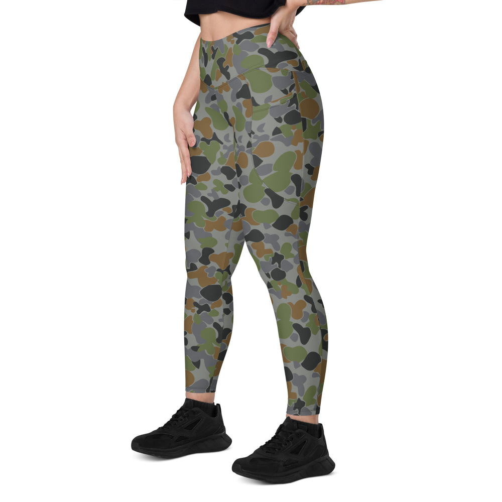 Australian AUSCAM Air Force Disruptive Pattern Uniform (AFDPU) CAMO Leggings with pockets - Womens With Pockets