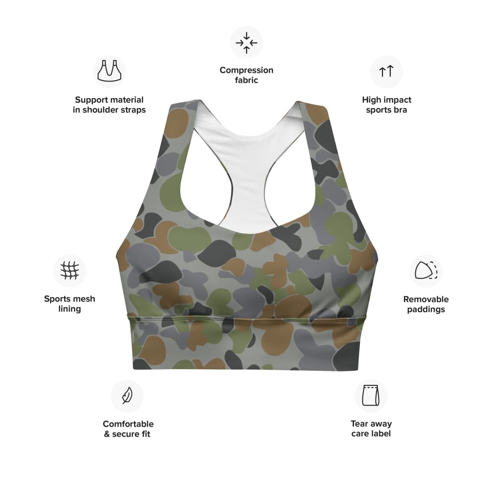 Australian Air Force Disruptive Pattern Uniform (AFDPU) CAMO Longline sports bra