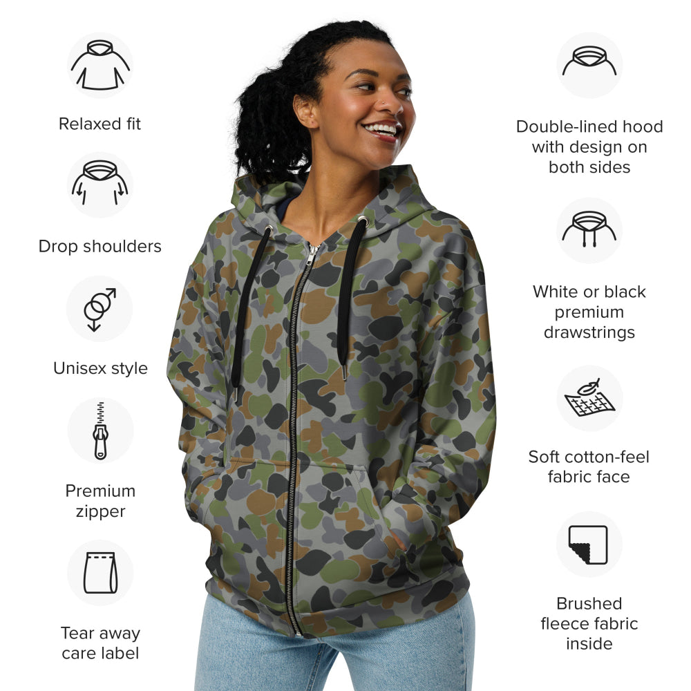 Australian AUSCAM Air Force Disruptive Pattern Uniform (AFDPU) CAMO Unisex zip hoodie - Zip Hoodie