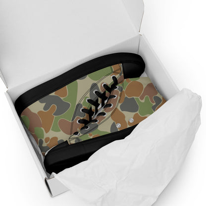 Australian AUSCAM Disruptive Pattern Camouflage Uniform (DPCU) CAMO Men’s high top canvas shoes - Mens High Top Canvas Shoes