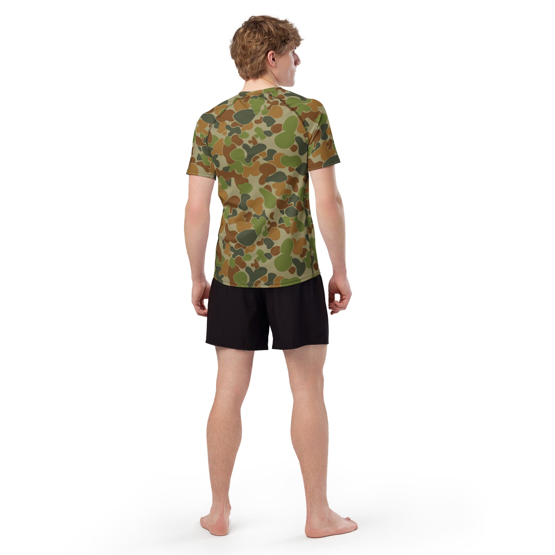 Australian AUSCAM Disruptive Pattern Camouflage Uniform (DPCU) CAMO Mens Short-Sleeve Rash Guard - Short-sleeve Guards