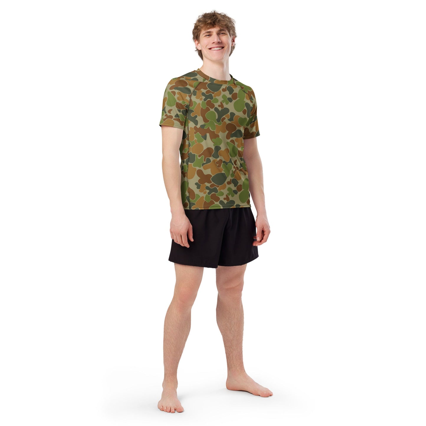 Australian AUSCAM Disruptive Pattern Camouflage Uniform (DPCU) CAMO Mens Short-Sleeve Rash Guard - Short-sleeve Guards
