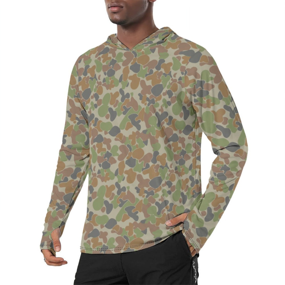 Australian AUSCAM Disruptive Pattern Camouflage Uniform (DPCU) CAMO Men’s Sunscreen Sports Hoodie With Thumb Holes - Mens