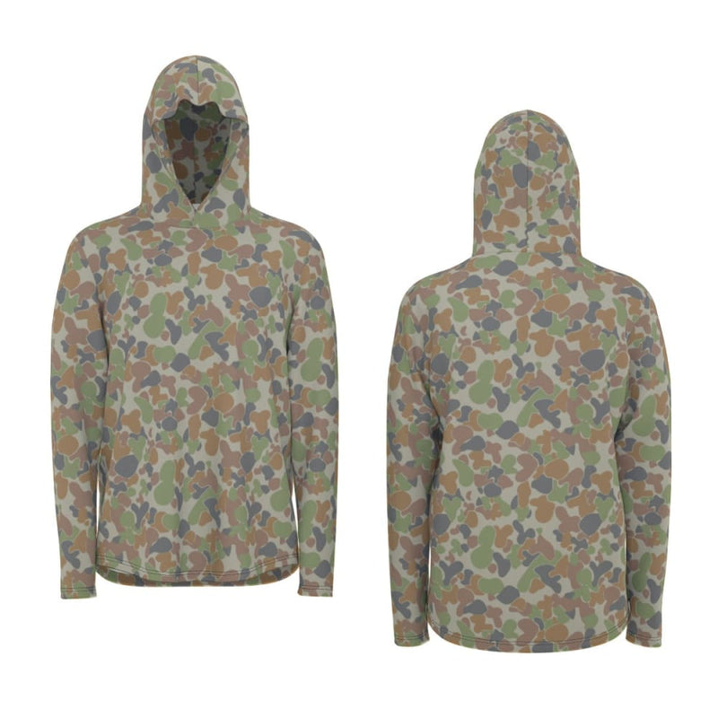 Australian AUSCAM Disruptive Pattern Camouflage Uniform (DPCU) CAMO Men’s Sunscreen Sports Hoodie With Thumb Holes - S / White - Mens