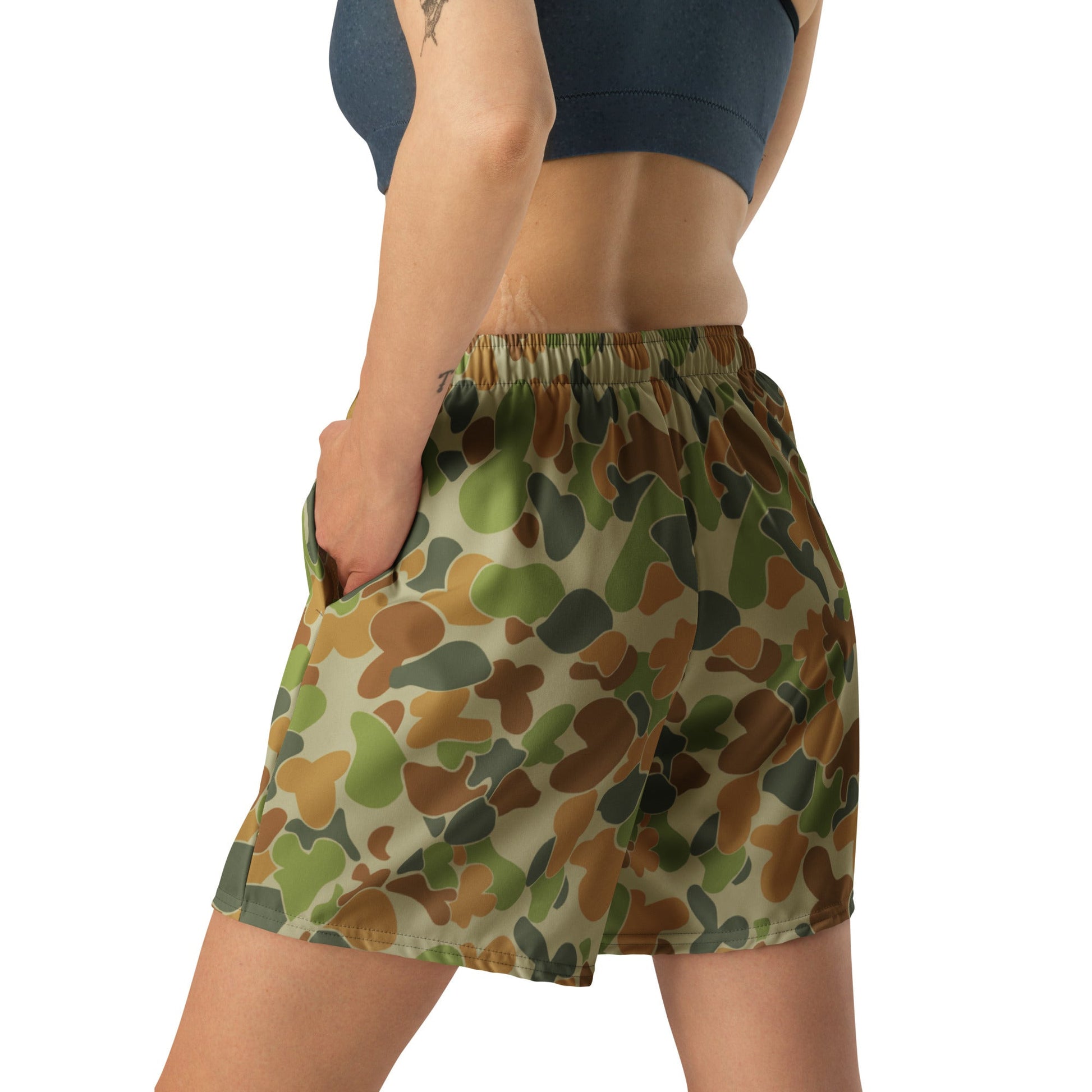 Australian AUSCAM Disruptive Pattern Camouflage Uniform (DPCU) CAMO Unisex Athletic Long Shorts