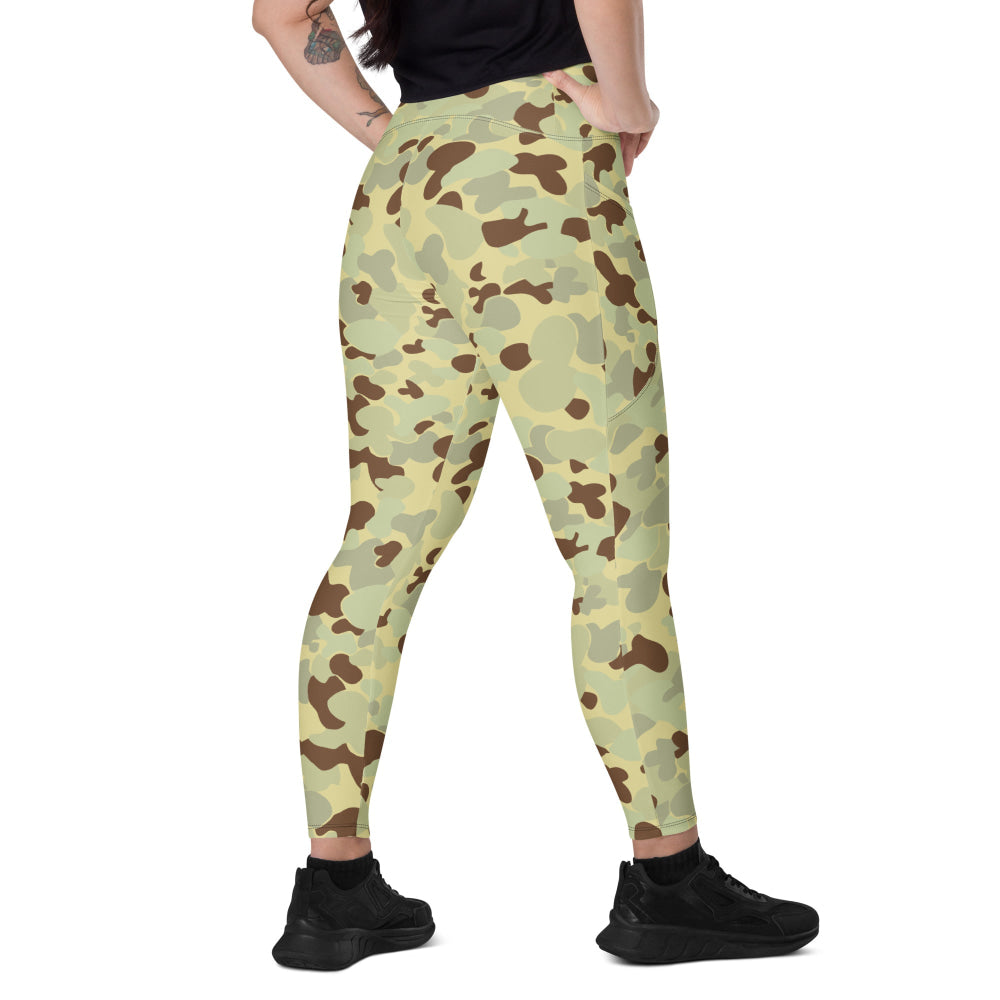 Australian AUSCAM Disruptive Pattern Desert Uniform (DPDU) MK1 CAMO Leggings with pockets - 2XS - Womens With Pockets