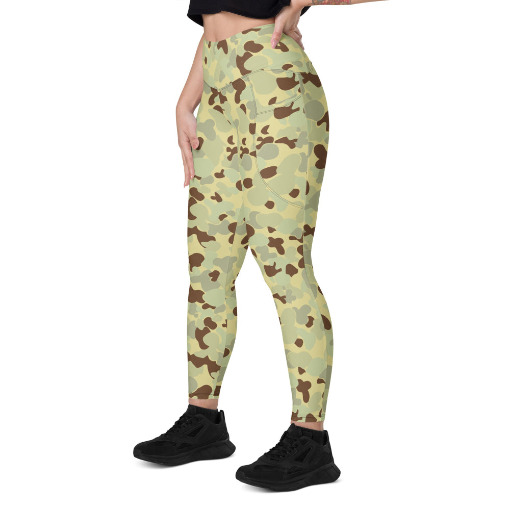 Australian AUSCAM Disruptive Pattern Desert Uniform (DPDU) MK1 CAMO Leggings with pockets - Womens With Pockets