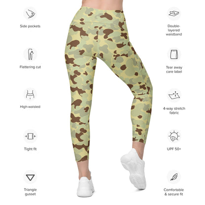 Australian AUSCAM Disruptive Pattern Desert Uniform (DPDU) MK1 CAMO Leggings with pockets - Womens With Pockets