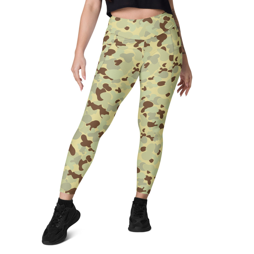 Australian AUSCAM Disruptive Pattern Desert Uniform (DPDU) MK1 CAMO Leggings with pockets - Womens With Pockets